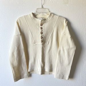 Madewell Texture & Thread Seamed Henley Top